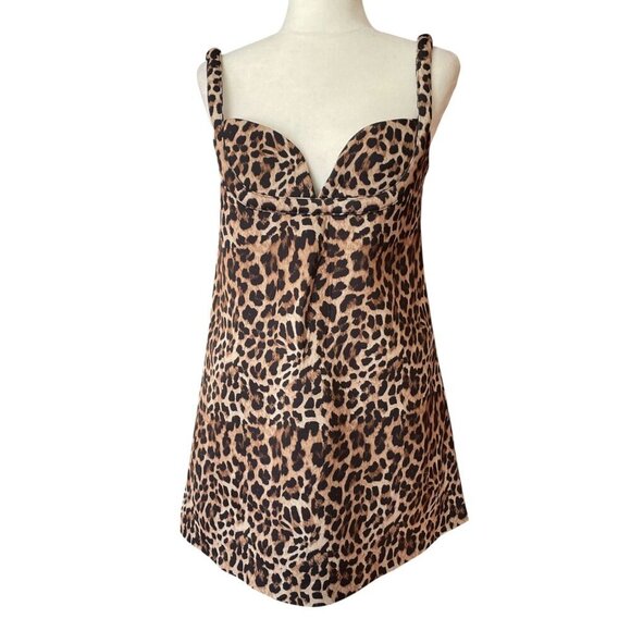 Anthropologie Dresses & Skirts - NWT Dhruv Kapoor Sleeveless Sweetheart Mini Dress Leopard Scuba MP